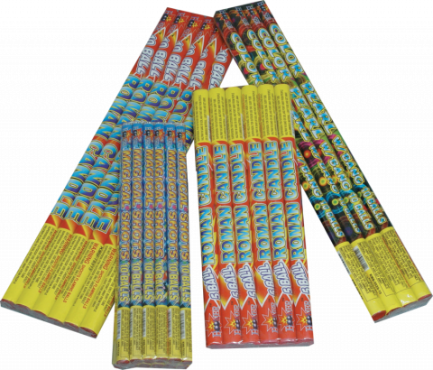 4 Assorted Effects Roman Candles